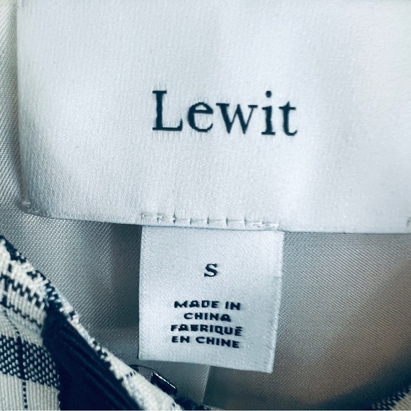 LEWIT Plaid Wool / Mohair Peplum Blazer Lined Blue White Size Small - Picture 5 of 12